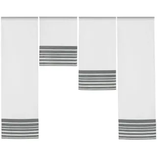 4er-Set Miniflächen Vorhang , grau , Maße (cm): B: 100 H: 120