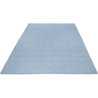 LUXOR LIVING Liv Handwebteppich 70 x 140 cm Blau/Silber