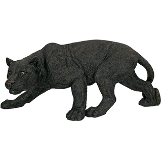Design Toscano Schwarzer Panther Gartenstatue, Polyresin, schwarz, Mittel 66 cm