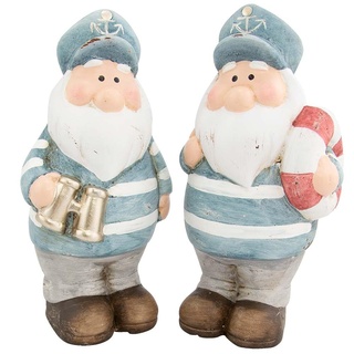 Goldschmidt Dekofigur Seemann Kapitän Maritim | Keramikfigur 18cm | Deko Figur Nordsee Ostsee (Set 2 Seemänner)