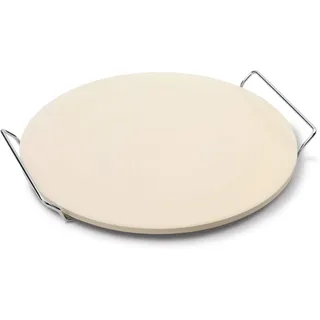 Jamie Oliver JC5122 Pizzastein mit Serviergestell. Für einen herrlich knusprigen Pizza-Boden, auch für den Grill geeignet. Ø 33 cm, Feuerfester Stein, Creme, Durchmesser