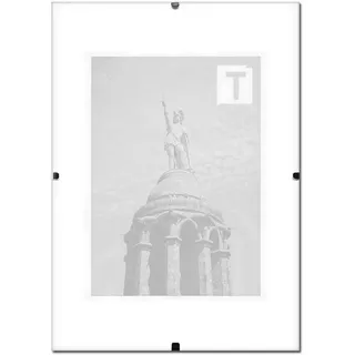 TEUTO BILDERRAHMEN Rahmenloser Bildhalter Ballina 90 x 120 cm Kunststoffglas Antireflex 2mm simpel rustikal