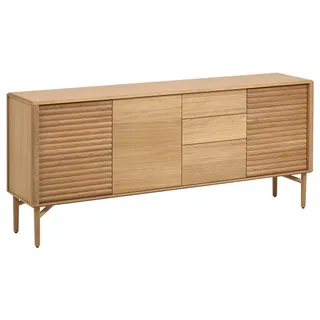 Sideboard Eichefarben im Skandi Design 3 Türen 3 Schubladen