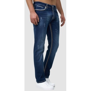 John Kayna Slim-fit-Jeans Herren Jeans Hose Slim Fit Männer Skinny Denim Designerjeans 5171C (Jeanshose Designerjeans Bootcut, 1-tlg) Freizeit Business Casual blau 32