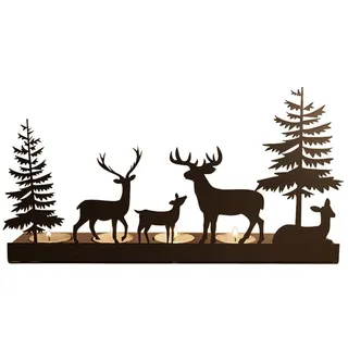 JAWSEU Tier Teelicht Kerzenständer, Dekoratives Teelichthalter Hirsch Schwarze Kerzenhalter Aus Metall Deko Kerzenhalter Weihnachtskerzenhalter Ornament für Hochzeit, Party-Dekoration
