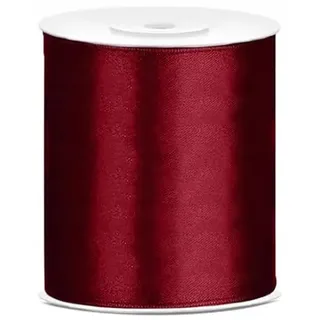 P&D Tischband Satinband weinrot Bordeaux, 25 Meter x 10 cm