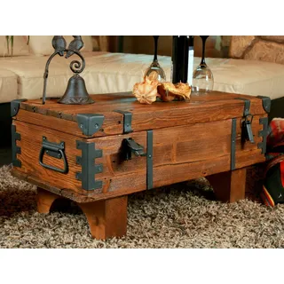 Couchtisch Truhe Kiste Beistelltisch Massivholzmöbel Sofatisch Antik Stil