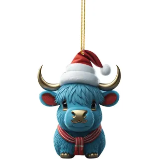Weihnachtsbaum Deko Weihnachtskuh Acryl Deko Weihnachten Lustige Weihnachtskugeln Weihnachtsbaum Basteln Weihnachten Baumkugeln Christbaumschmuck Weihnachtsschmuck Christbaumkugeln Auto (B, One Size)