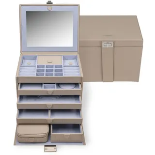 Windrose Schmuckkoffer XL mit Reiseetui corbello/taupe