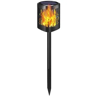 Solarleuchten Für Außen, Solar Flammenlicht Mit Realistischen Flammen, Solar Gartenleuchten 96 Led Solarlampe IP65 Wasserdicht Garten Fackeln, Automatische EIN/Aus, Für Außen, Hinterhöfe, Rasen