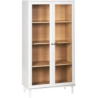 Beliani Vitrine TINGLEDALE 80 x 40 x 151 cm Weiß/Braun