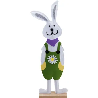 Trendline Deko Osterhase Weiß/Grün Filz 79 x 28 x 8 cm