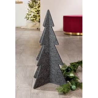 Deko Aufsteller Standrelief ""Albero"" Tannenbaum Filz dunkelgrau 60cm