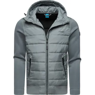 Ragwear Steppjacke Hallmar Hood Coole Herren Übergangsjacke mit weichen Ärmeln und Kapuze grau XXXL (56)