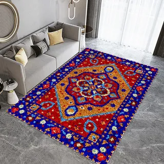 Laegnfho 130 x 150 cm KnüPfteppich zum Selber KnüPfen Knüpfen Set Erwachsene Knüpfteppich KnüPfset mit Knüpfhaken Teppich KnüPfen Set Erwachsene Bedruckte Stramin Knüpfen Set Für Erwachsene