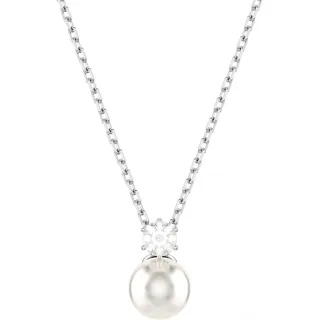 Swarovski Matrix Anhänger Kristallperle Rundschliff Weiß Kristall Silber