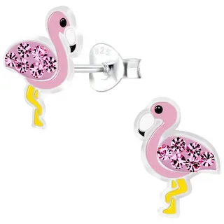 ALEXANDER YORK Paar Ohrstecker FLAMINGO Zirkonia pink, 2-tlg., 925 Sterling Silber silberfarben