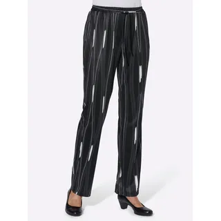 Jerseyhose CLASSIC BASICS Gr. 54, Normalgrößen, schwarz (schwarz, gewellt) Damen Hosen Jerseyhosen