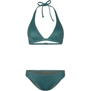 Triangel-Bikini O'NEILL "ESSENTIALS MARIA CRUZ BIKINI SET" Gr. 36, Cup D, blau (north atlantic) Damen Bikini-Sets Ocean Blue mit Verschluss und Bindeband