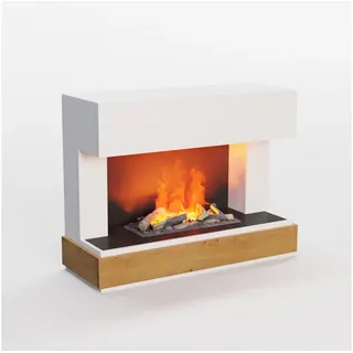 GLOW FIRE Elektrokamin Fontane Wasserdampf Kamin, Elektrischer Kamin, Wasserdampfkamin mit 3D Feuer und Knisterfunktion weiß