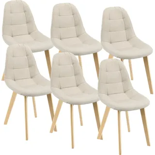 [en.casa] Esszimmerstuhl Kopparberg 6er-Set Beige