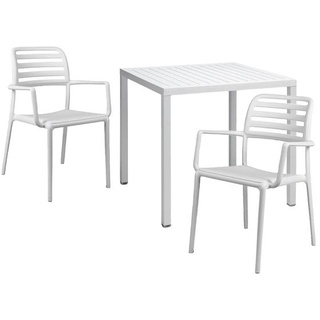 Nardi Costa Gartenmöbel-Set 3-tlg. Kunststoff Weiß
