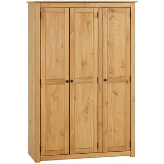 CARO-Möbel Kleiderschrank, Kiefer, Kiefer, Holz, Kiefer, Vintage, 118x175x50 cm, Schlafzimmer, Kleiderschränke, Drehtürenschränke