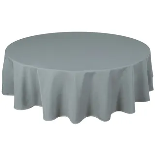 Home Direct Qualitäts Tischdecke Textil Rund 180 cm, Farbe wählbar Hellgrau