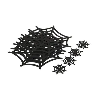 Platzset Spinnennetz  4er Set   , schwarz , Synthetik Ø: 34