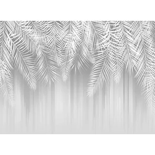 Magnetmatte für Heizkörperverkleidung Weiße Blätter Boho 60x100 - Weiß