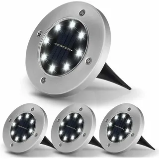 Outdoor Solarleuchte 8 Led Solar Gartenleuchte 3000k Warmweiß Wasserdicht Ip65, Outdoor Led Einbaustrahler, Für Outdoor, Garten, Terrasse, Rasen, Hof
