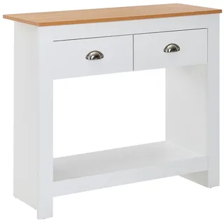 KADIMA DESIGN Konsolentisch 85x35x76 cm Weiß / Eiche