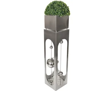 Garden Pleasure Pflanzsäule Patio 26 x 26 x 111,2 cm silber