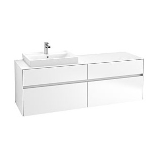 Waschbeckenunterschrank 160 x 55 cm White Matt