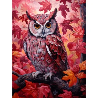 Diamond Painting, Diamant Painting Bilder, 5d Diamant Malerei Kits, DIY Diamonds by Numbers Full Drill Set, Erwachsene Kind Diamonds, Home Büro Wand Decor Gemälde Diamond Dekoration Owl 50x70cm