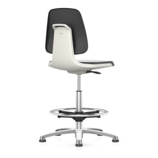 bimos Arbeitsstuhl Labsit mit Gleiter Sitzhöhe 520-770 mm Stoff Sitzschale weiß