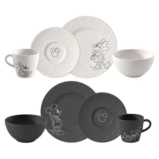 Villeroy & Boch Manufacture Frühstücksservice 8-tlg. schwarz/weiß mit Mickey Mouse Dekor