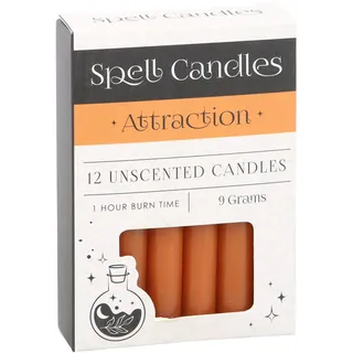 12er-Pack orangefarbene Zauberkerzen für Rituale und positive Veränderungen | Kräutermagie & Candle Magic Supplies