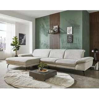 Ecksofa Couch links MP-IN22025 Polyester Cyber ecru mit Sitztiefenverstellung