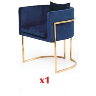 JVmoebel Loungesessel, Esszimmer Stühle Sessel Fernseh Lounge Sitz 1x Lehnstuhl Holz Möbel blau