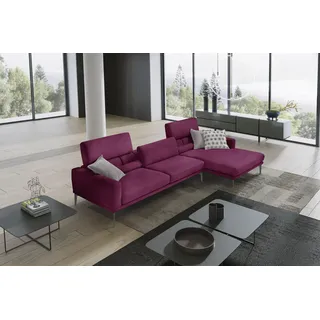 Egoitaliano Ecksofa EGOITALIANO "Masu, Design trifft sensationellen Sitzkomfort, Breite 277cm, L-Form", pink (fuchsia), B:277cm H:95cm T:157cm, Sofas, Ecksofa, inkl. 2 Kissenrollen, Rückenelemente manuell verstellbar, Metallfüße