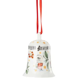 Hutschenreuther Weihnachten Sammelserie Weihnachtslieder 2025 "Alle Jahre Wieder Porzellanglocke Weihnachtsglocke, 7 cm