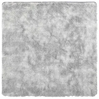 vidaXL Teppich Shaggy Hochflor NAVARRA Silbergrau 120x120 cm Polyester