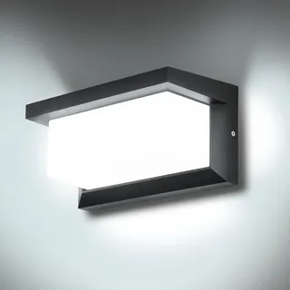 Lightsjoy LED Aussenlampe Wand IP66 18W Wandleuchte Aussen Rechteck Außenleuchte Up and Down Leuchten Aussen Aluminium Ausenbeleutung Hauswand für Außenbreich Outdoor Veranda Garage Kaltweiß