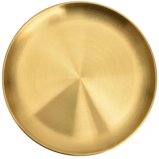 Tomotato Gold Edelstahl Teller, 23×1.6cm Runde Serviertablett Metall Platten für Zuhause, Camping im Freien, Picknick, Grillen, Party