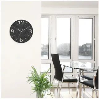 Artland Wanduhr Granit-Gestein-Anthrazit (wahlweise mit Quarz- oder Funkuhrwerk, lautlos ohne Tickgeräusche) schwarz
