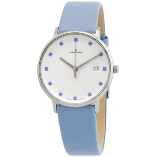 JUNGHANS Damenuhr Form Damen Lederband blau 47/4055.00