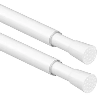 AIZESI Klemmstange für Gardinen 30-50 cm Ø 13mm,Weiß,2 Stücks