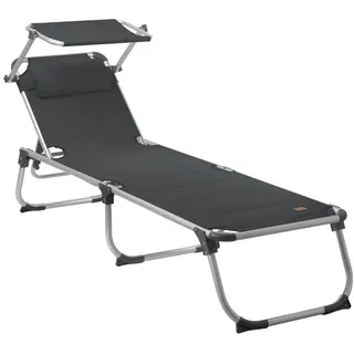 CampFeuer Sonnenliege 200 x 70 x 30 cm Anthrazit