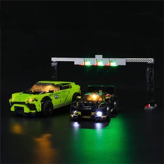 GEAMENT Licht-Set Kompatibel mit Lego Lamborghini Urus ST-X & Huracán Super Trofeo EVO - Beleuchtungsset für Speed Champions 76899 (Lego Set Nicht enthalten)
